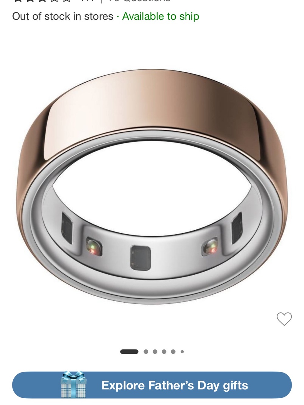 Oura Rose Gold Smart Ring size 6
